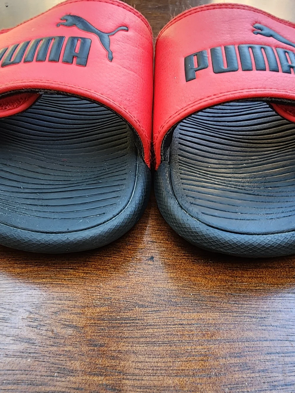 Puma Cool Cat V Slides Red Black Softfoam Adjustable Strap Sandals 5C